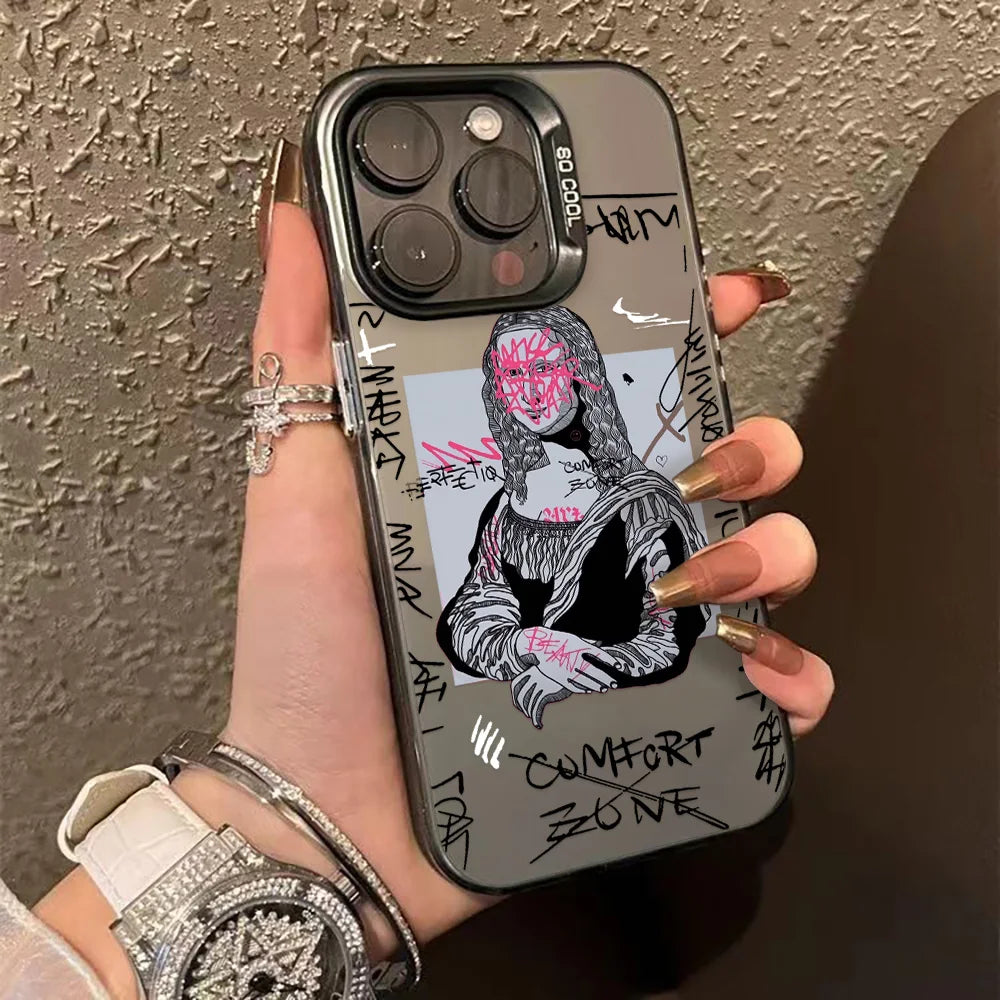 Luxury INS Star Phone Case For iPhone 16 Pro Max 17 13 11 15 14 12 17 Air 16promax 15promax 17promax Hard Matte IMD Funda Cover