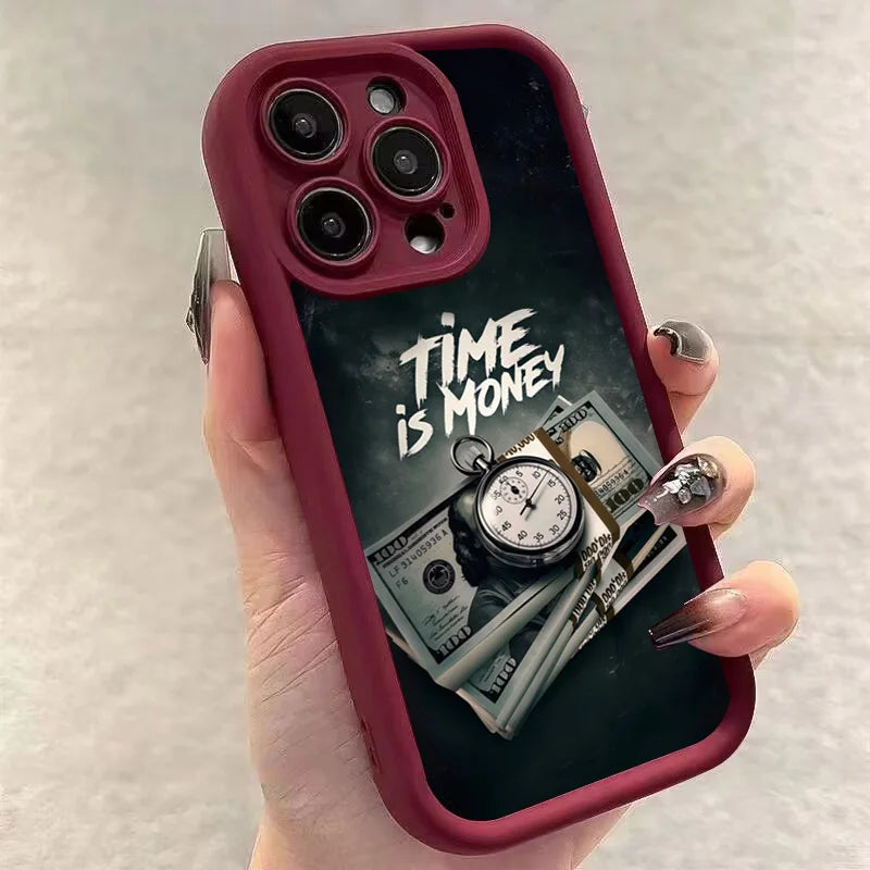 Time is Money Printed Soft Cover For iPhone