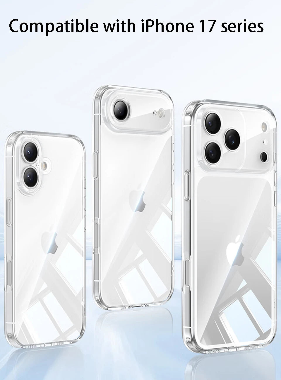 Luxury Transparent Phone Case For iPhone 17 Pro Max Air Soft TPU Silicone Back Cover Clear Case