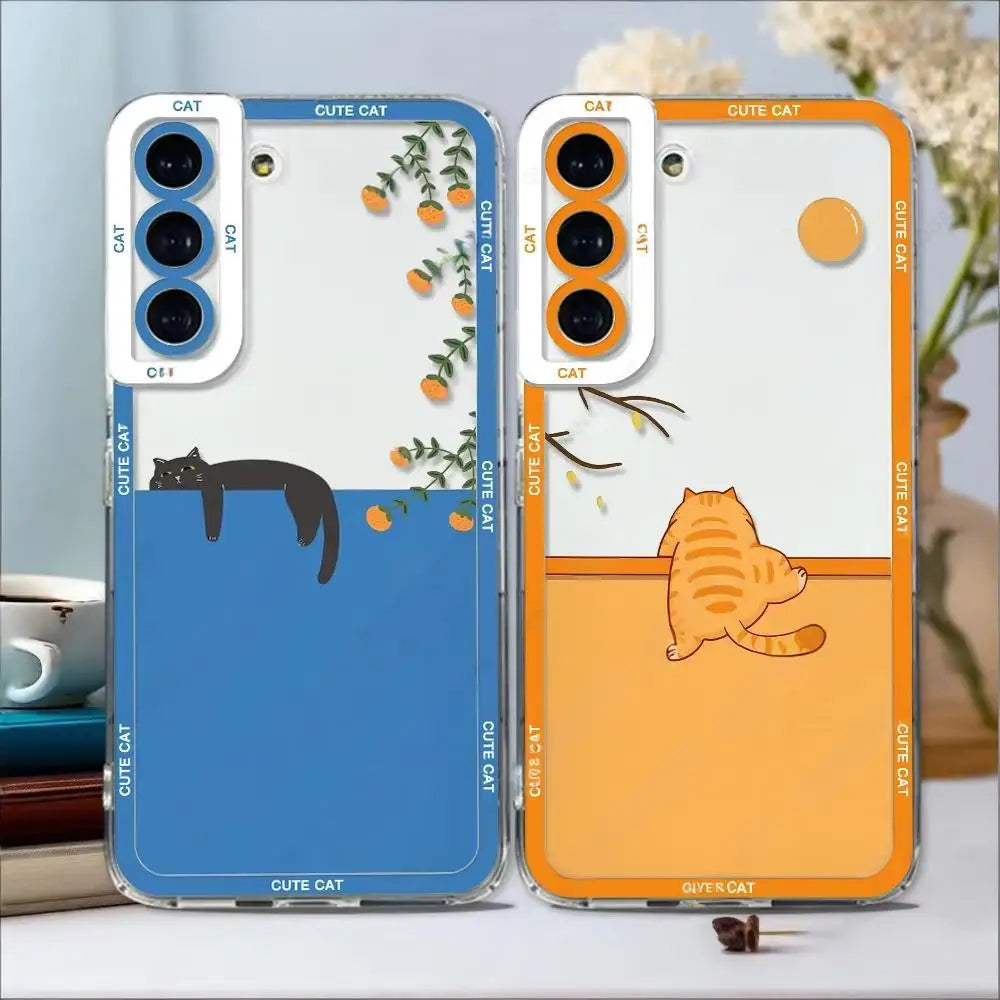 Cut Cartoon Cat Phone Case For Samsung Galaxy